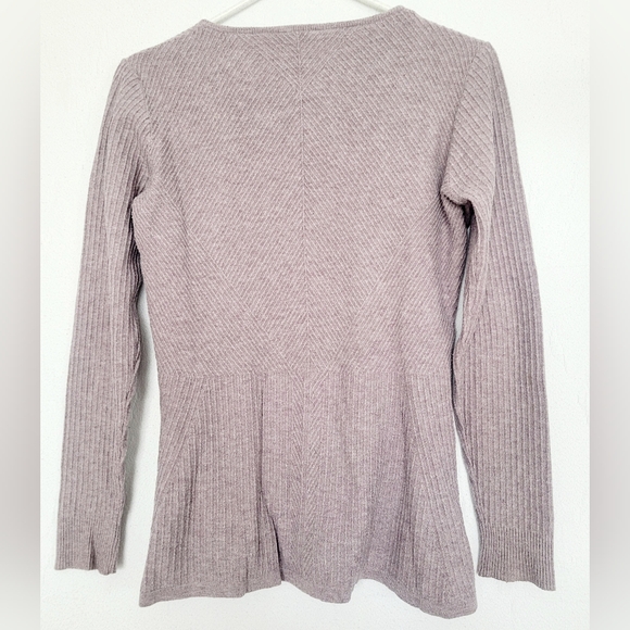 Vila Milano Women's Wool Blend Sweater Boat Neck Soft Peplum Hem Mauve Small - Picture 10 of 16